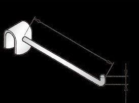 SG50 Single Hook Prong - Use with Oval Rear Support Bar - Chrome - 400mm