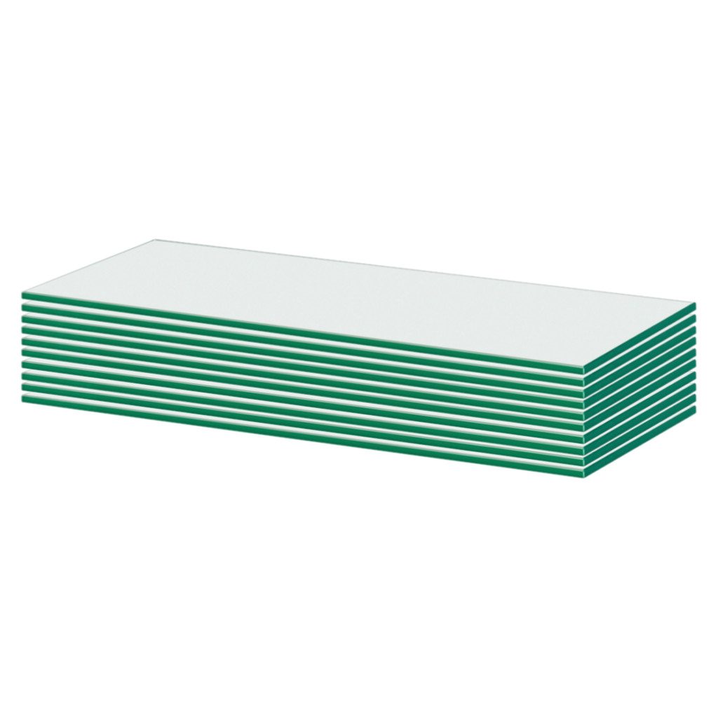 R560 - Glass Shelves - 600mm x 310mm x 5mm - Pack of 10 1 5mm Glass Shelf with Square Corners - 10 Pack