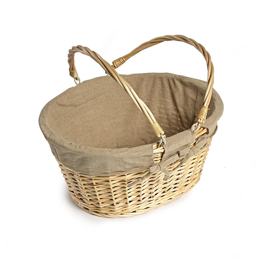 KT717 - 10 Large Shopping Baskets & Metal Stand - Light 2 SB091 - Large Lined Shopping Basket - Light
