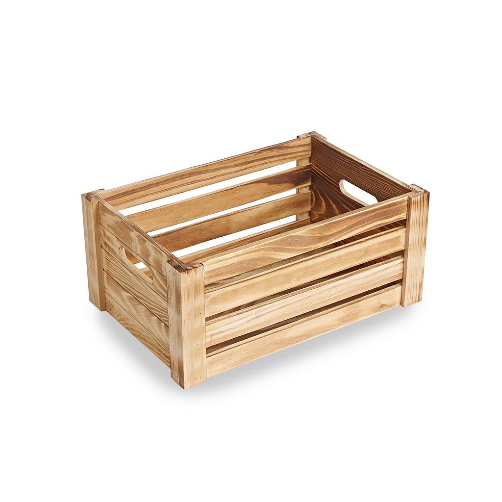 ST091 - Medium Wooden Crate - Burnt Finish 1 ST091 Medium burnt finish Wooden Crate