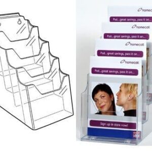 LD4101 - A5 Multi-Tier Leaflet Dispenser 3 in 1: 155mm (W) x 170mm (H) x 34mm (D)