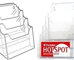 LD4102 - A4 Multi-Tier Leaflet Dispenser 3 in 1: 227mm (W) x 220mm (H) x 38mm (D)