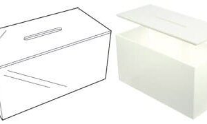 PS9459 - Suggestion Box - Heavy Duty: White 225mm (W) x 100mm (D) x 120mm (H)