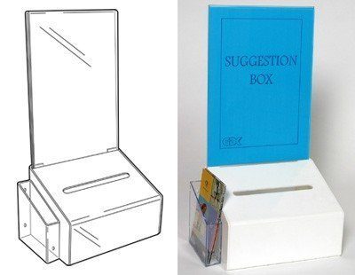 PS9473 - Suggestion Box with A4 Poster Holder: Silver 1 PS9473 - Suggestion Box with A4 Poster Holder: Silver