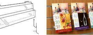 SL1018 - Slatwall 2 Tier Card Rack Display: 600mm (W) x 240mm (H) x 30mm (D)
