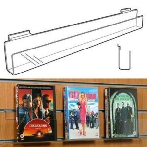 SL1042 - Slatwall Video/DVD Rack Face On: 1000mm (W) x 100mm (H) x 46mm (D)