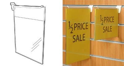 SL1780 - Slatwall Flag Signage - Hangs on Slat Prong Hook - A4 Portrait 1 SL1780 - Slatwall Flag Signage - Hangs on Slat Prong Hook - A4 Portrait