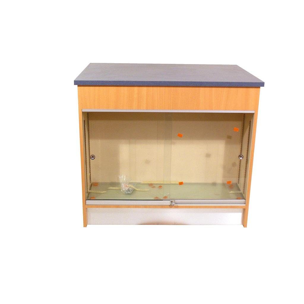 Special Sales Counter - In Cream & Beech with Blue Worktop - Clearance 1 Special Sales Counter