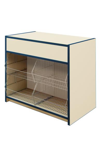 300 Series Crisp Counter - L100cm - Natural Cream & Blue Trim 1 300 Series Crisp Counter - L100cm -Natural Cream & Blue Trim