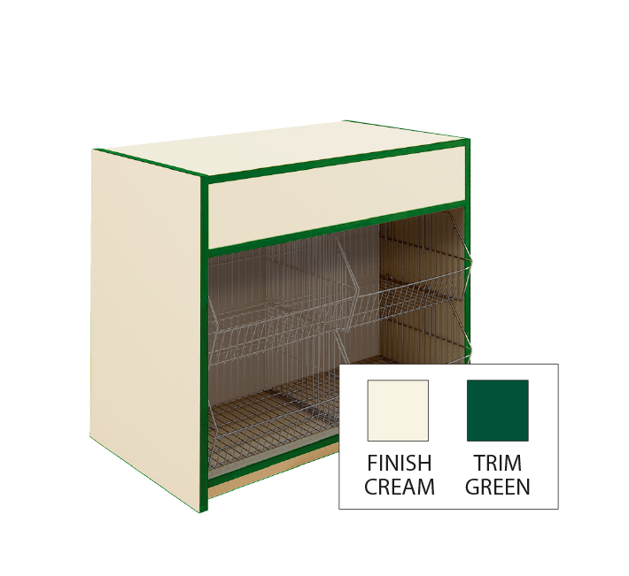 300 Series Crisp Counter - L100cm - Natural Cream & Green Trim 1 300 Series Crisp Counter - L100cm - Natural Cream & Green Trim