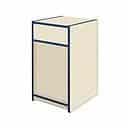 300 Series Cash & Wrap Counter - L500mm - Natural Cream & Red Trim