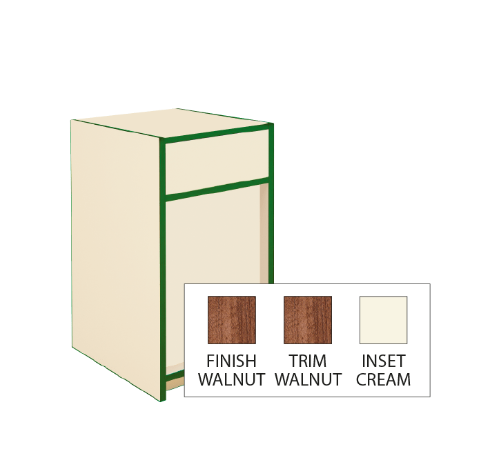 300 Series Cash & Wrap Counter - L500mm - Walnut with Walnut Trim & Natural Cream Inset Panel 1 300 Series Cash & Wrap Counter - L500mm - Walnut with Walnut Trim & Natural Cream Inset Panel