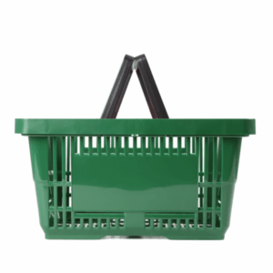 Shopping Basket 22Ltr - Plastic - Green - Double Handle