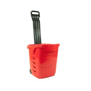 Easy Shopper - 38 Litre Wheeled Shopping Basket - Red
