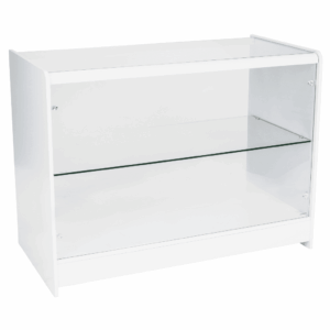R1513 R1515 Glass Showcase Display Counter - White - Side View