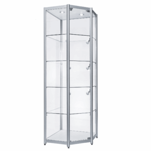 R1565 - Corner Aluminium Tower Showcase Cabinet