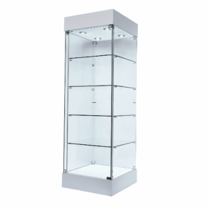 R1567 R1568 Single Door Aluminium Tower Showcase Cabinets
