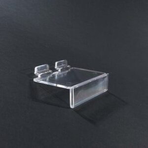 R1704 - Acrylic Shoe Shelf - 200mm x 100mm with Ticket Holder