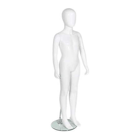 R336 Child Mannequin - Egg Head - Matt White - 1300mm 1 R336 Child Mannequin - Matt White