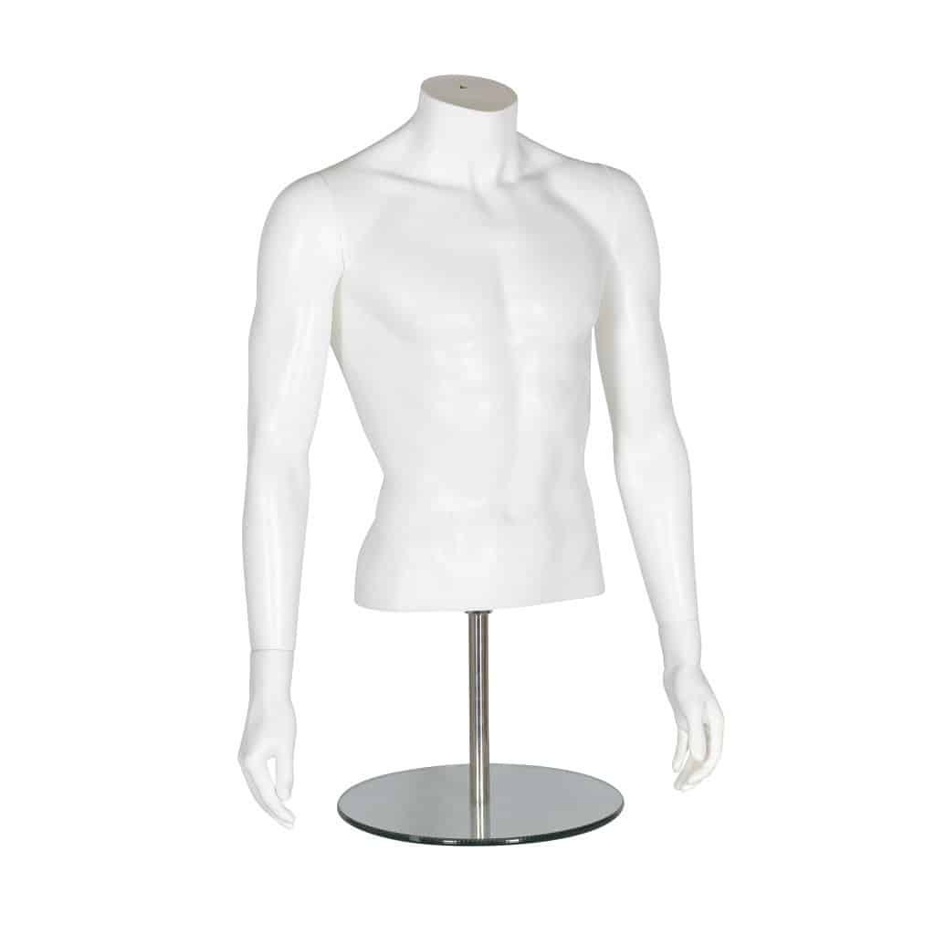 R372 Male Torso With Arms - Matt White 1 R372 Male Torso With Arms - Matt White