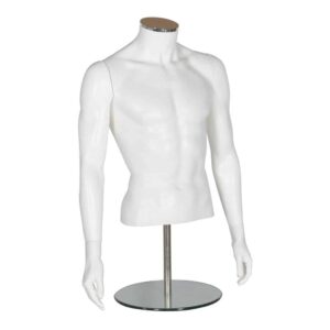 R374 Male Torso With Arms - Matt White