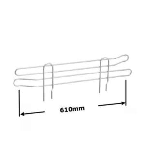 R918 - 24" Heavy Duty Chrome Back & Side Ledge - 600mm