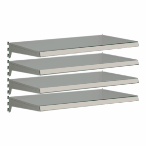 Pack of 4 complete heavy duty shelves for Evolve S50i - Silver