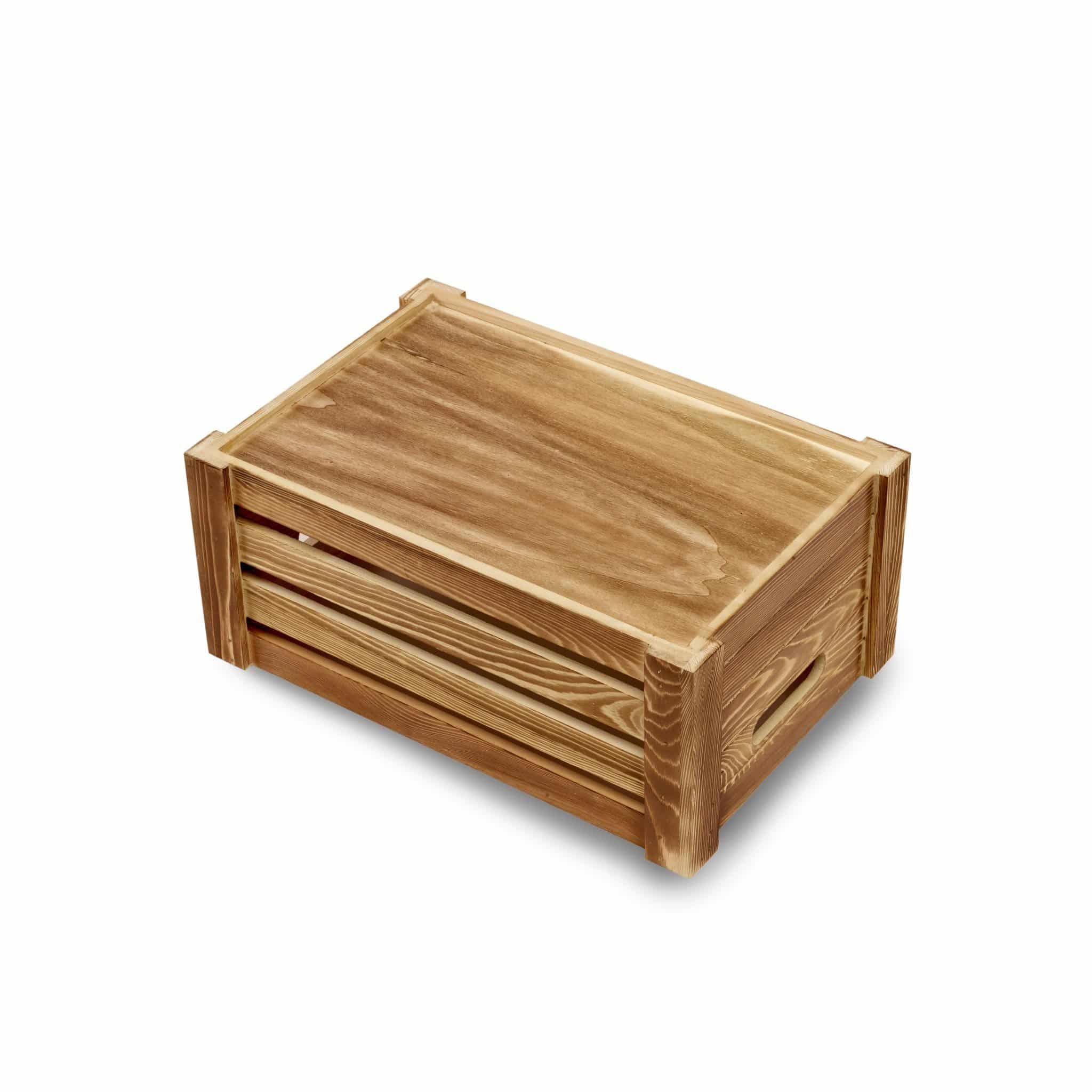 ST091 - Medium Wooden Crate - Burnt Finish 2 ST091 - Medium Wooden Crate - Burnt Finish - Image 2