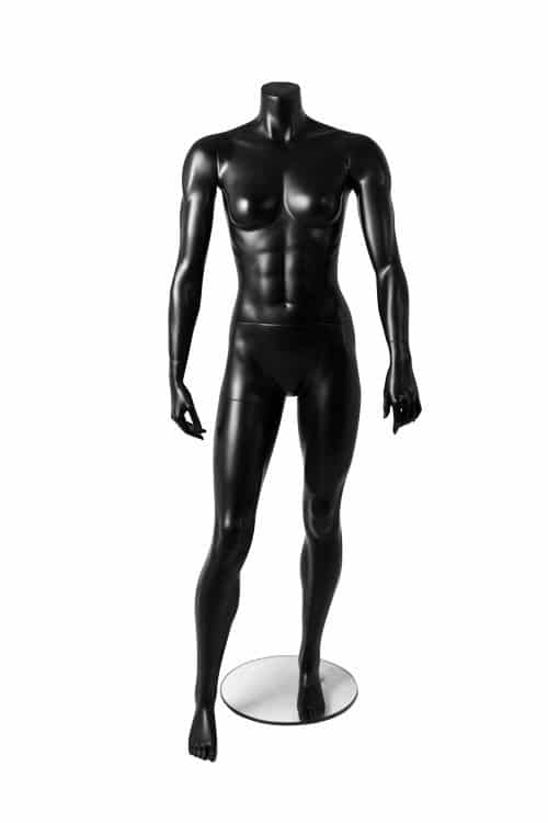 Athletic Female Mannequin-Matt Black 1 Athletic Female Mannequin-Matt Black