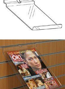 SL1207 - Sloping Slatwall Shelf with Upstand: Upstand - 25mm - 125mm (W) x 250mm (D)