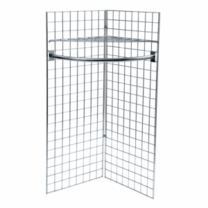 Gridwall Mesh Display with Rail and Shelf
