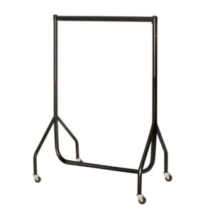 4ft Heavy Duty Junior Garment Rail - Black with Chrome Top Rail