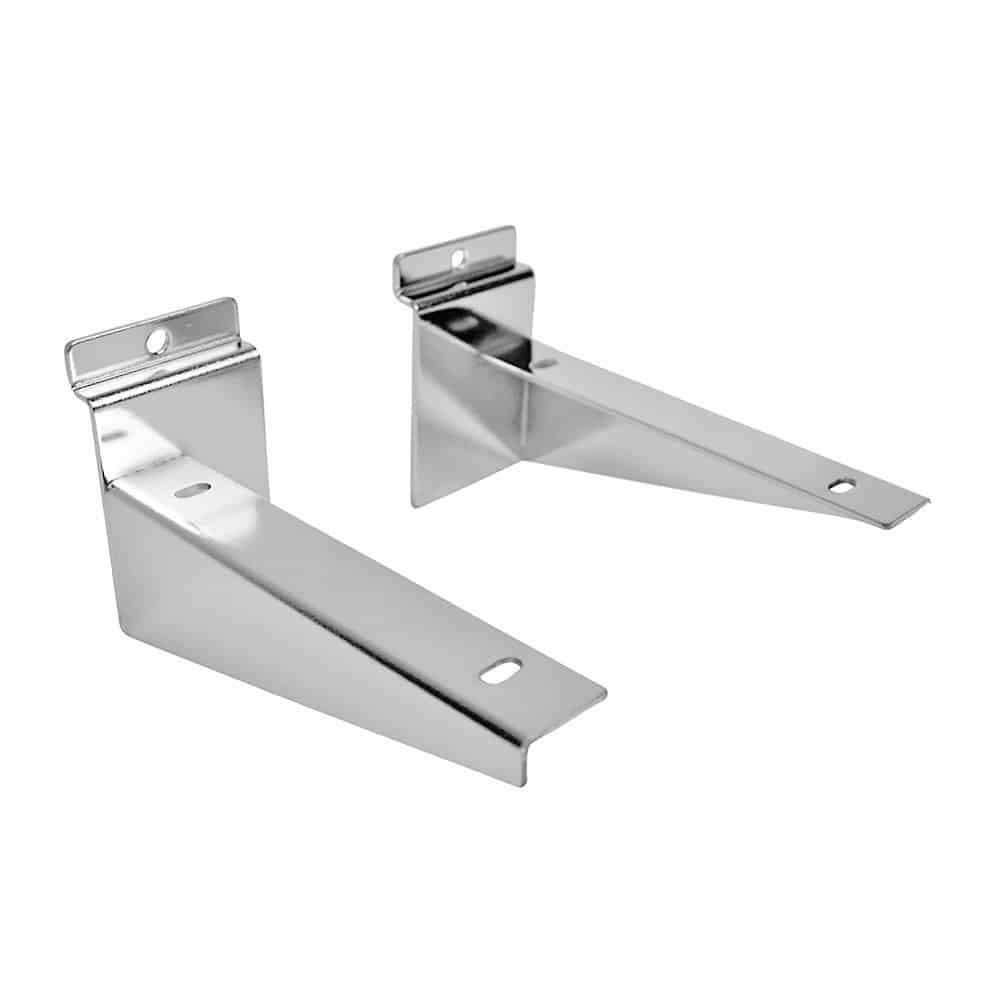 R536 - Timber Shelf Brackets for Slatwall (Pair) - 100mm / 4" 1 R536 Slatwall Wood Shelf Bracket 100mm