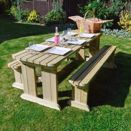 Tinwell Rounded Picnic Table And Bench Set 1 Tinwell Rounded Picnic Table And Bench Set