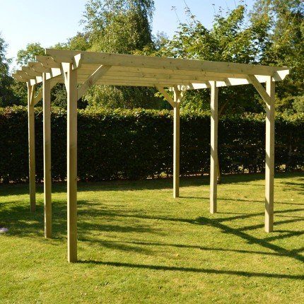 Garden Pergola - Sculpted Rafter End - 6 Post 1 Garden Pergola - Sculpted Rafter End - 6 Post