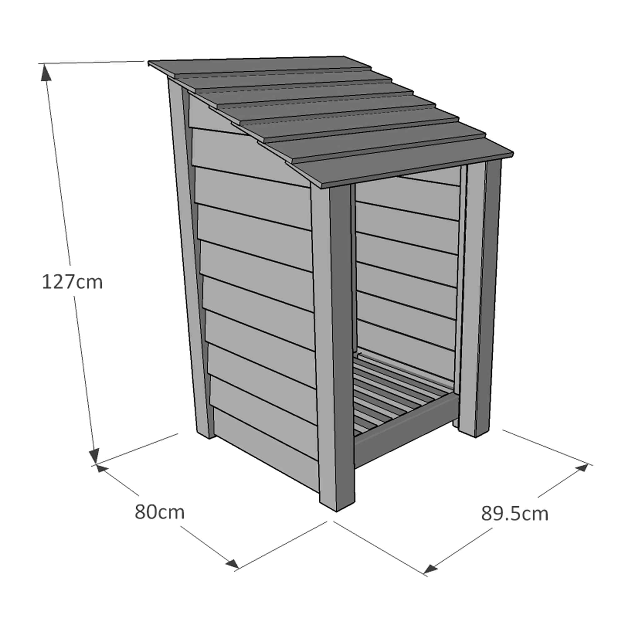 Burley Log Store - 4ft tall x 3ft wide 16 Burley Log Store - Dimensions