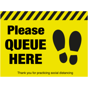 SD040 - Please Queue Here Floor Sticker