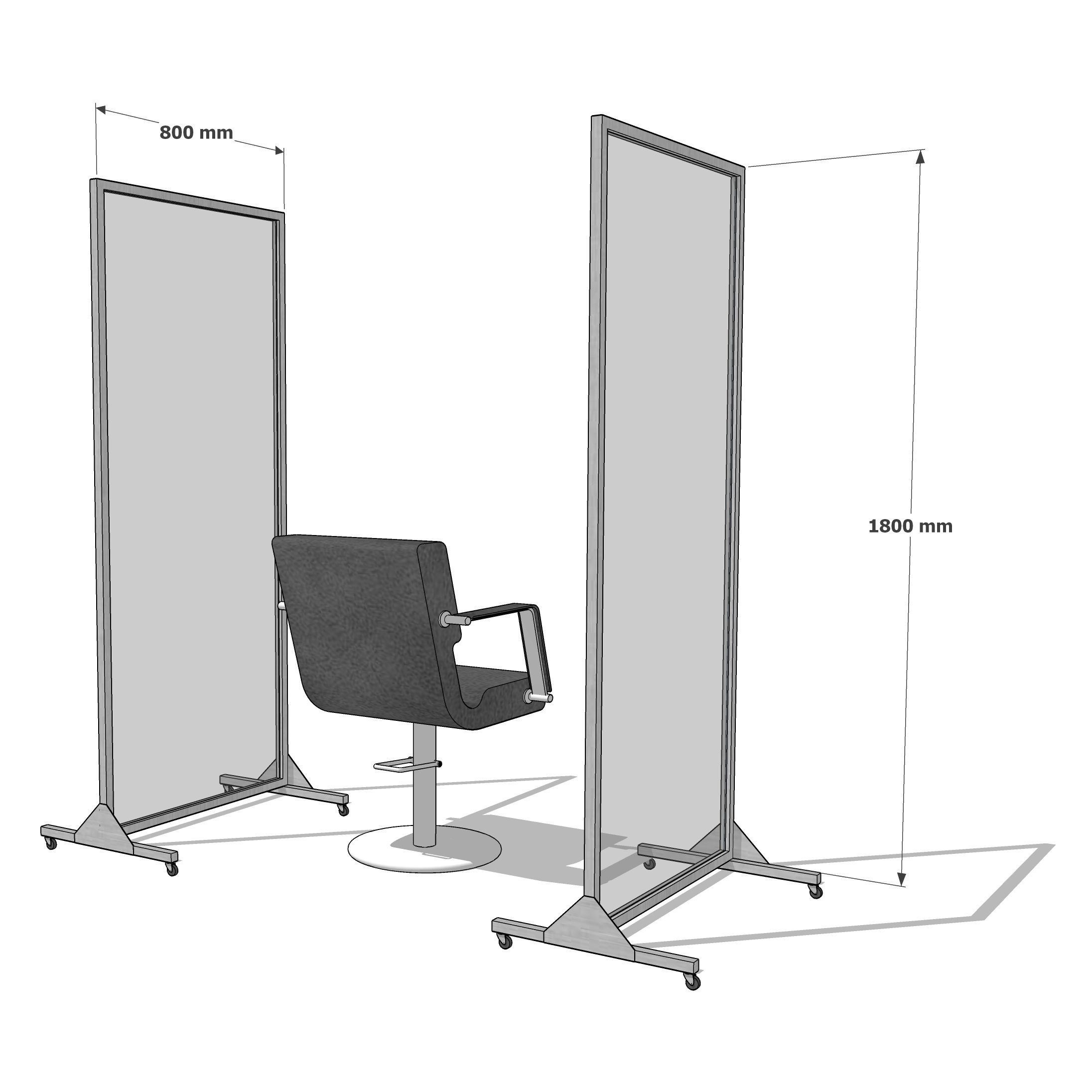 Floor Standing Protective Screen 1 Salon Screens