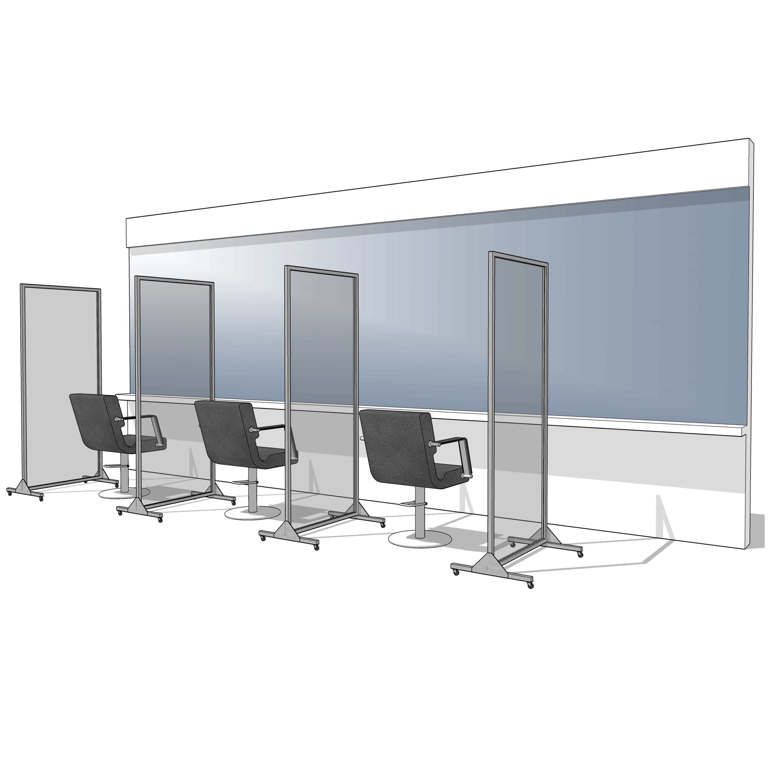 Floor Standing Protective Screen 2 Salon Screens - Scene