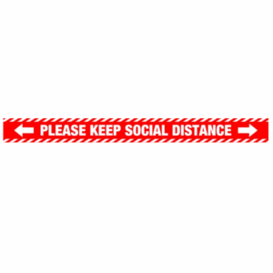 Please Keep Social Distance Red and White - 1000x85
