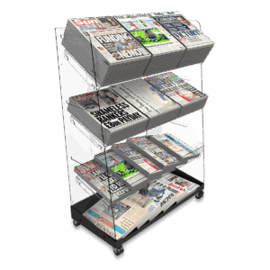 Bartuf B001648 Flexi-News Triple Tower Newspaper Display