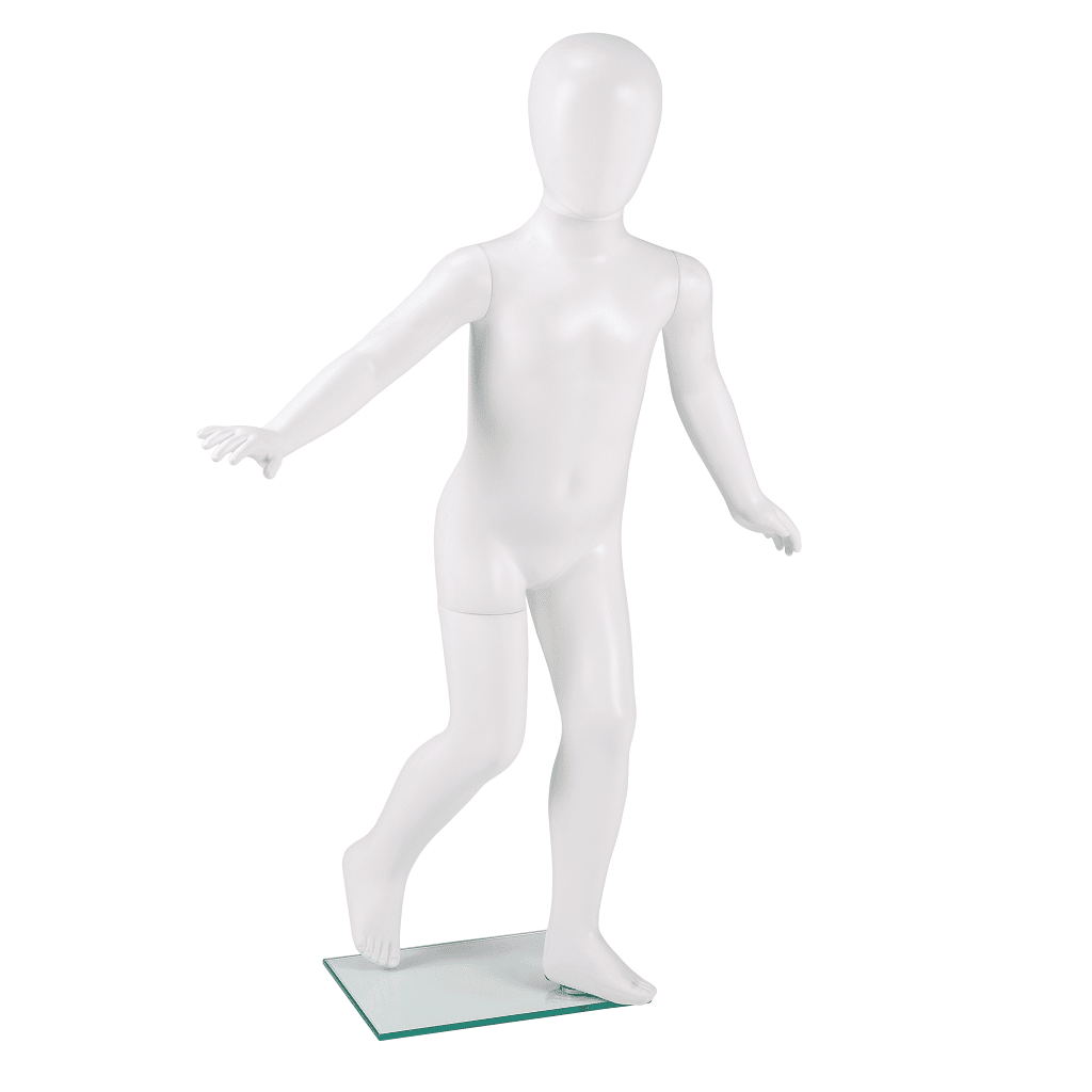 R338 Child Mannequin - Egg Head - Matt White - 1000mm 1 R338 Child Mannequin - Egg Head - Matt White