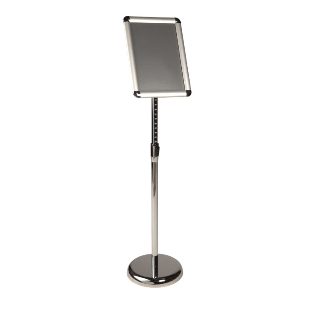R237 - Floor Standing Snap Frame - A3 Size - Silver with Chrome Stand 3 R236 R237 Floor Standing Display - Portrait