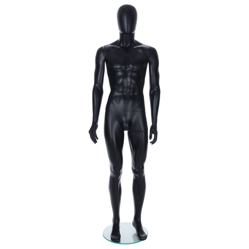 Male Black Egghead Mannequin Head (TMK-MD-MEGGB) main image 1