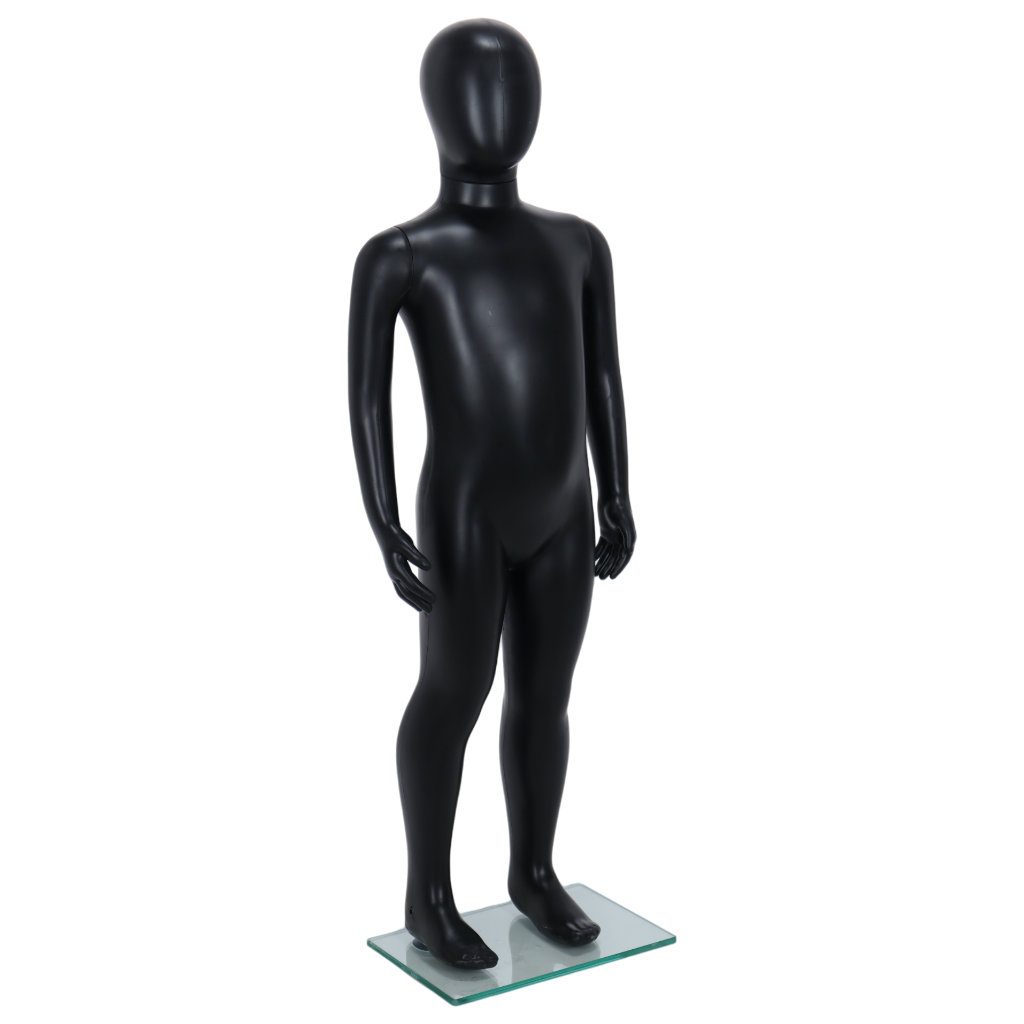 R343B Child Mannequin - Egg Head - Black Finish - 1000mm Tall 1 R343B Child Mannequin - 1000mm Tall - Egg Head - Black Finish - Front Right View