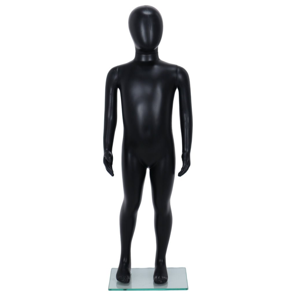 R343B Child Mannequin - Egg Head - Black Finish - 1000mm Tall 2 R343B Child Mannequin - 1000mm Tall - Egg Head - Black Finish - Front View