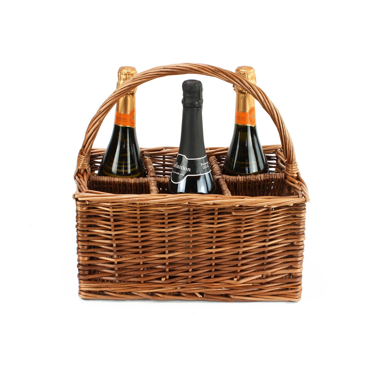 BH042 - 6 Wine Bottle Carrier 3 BH042 - 6 Wine Bottle Carrier - Shown with Bottles - Side
