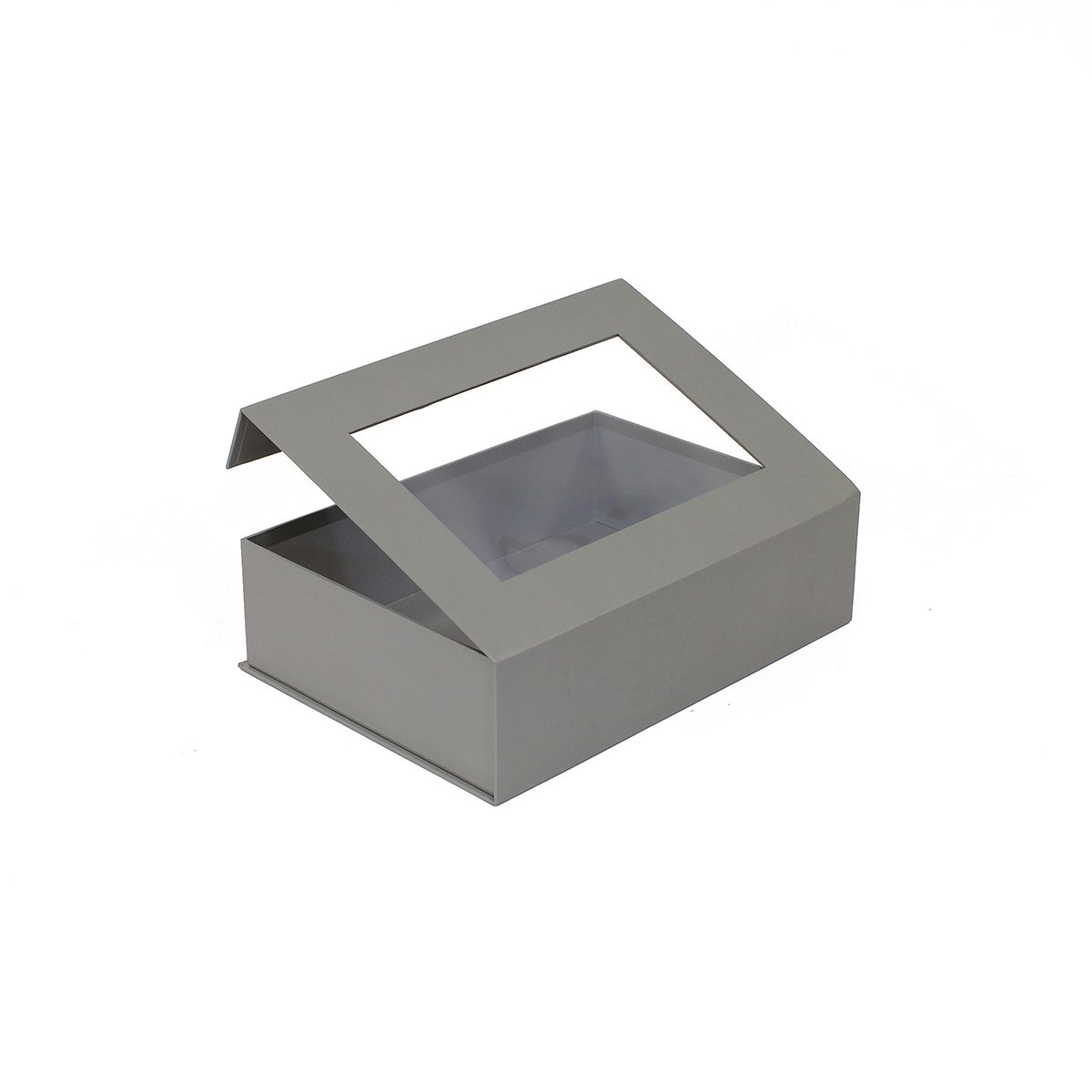 GP055 - Small Card Gift Box with Window - Grey 1 GP055 - Small Card Gift Box with Window - Grey