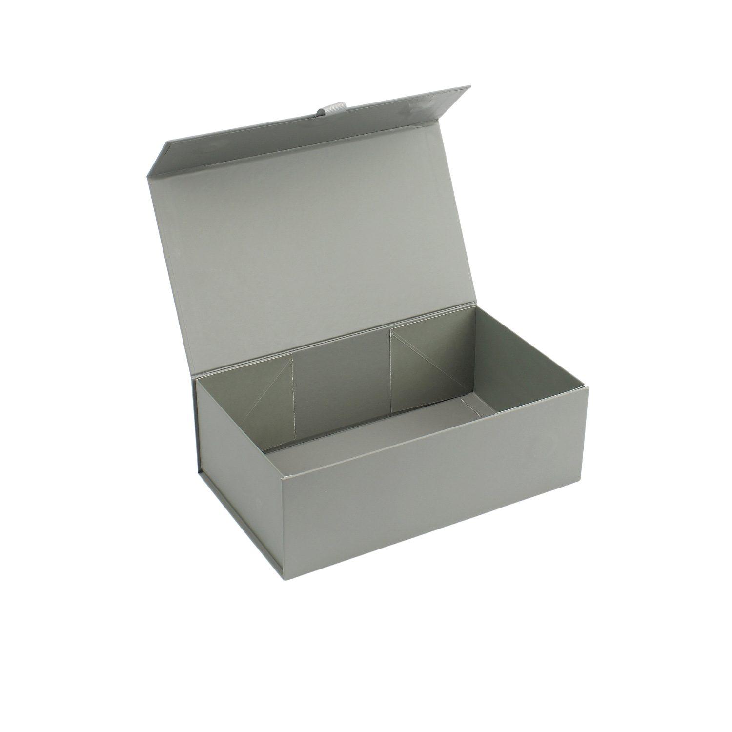 GP200 - Small Magnetic Card Gift Box - Grey 2 GP200 - Small Magnetic Card Gift Box - Grey - Open
