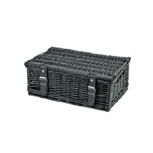 HA155 - Black Wicker Basket with Silver Buckle